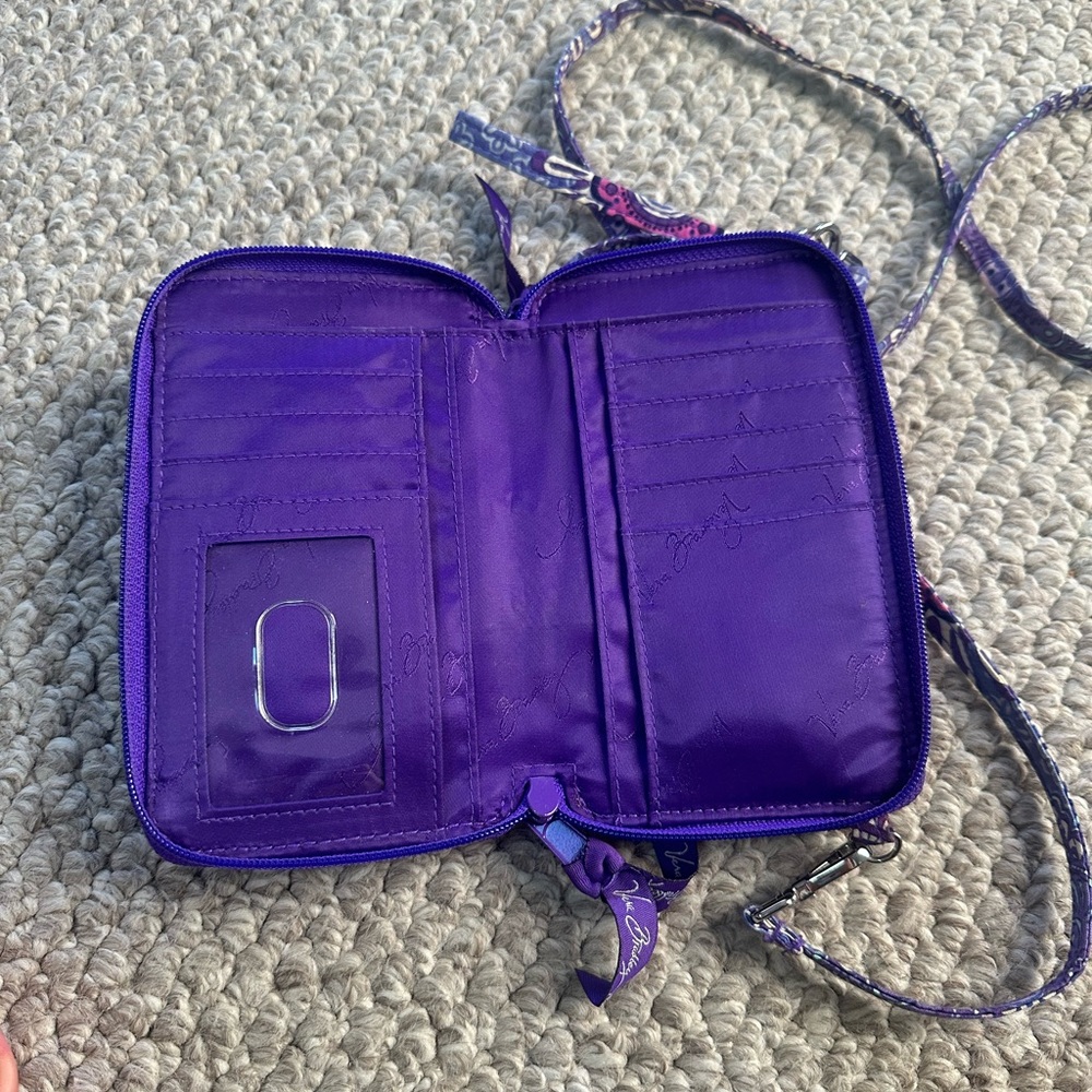 Vera Bradley Lilac Tapestry Crossbody/Wristlet Bag - Picture 4 of 13